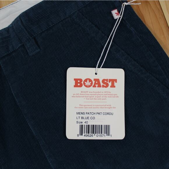 BOAST USA Mens 40 Patch Pocket Corduroy Short Blue NWT 7" - Picture 3 of 8